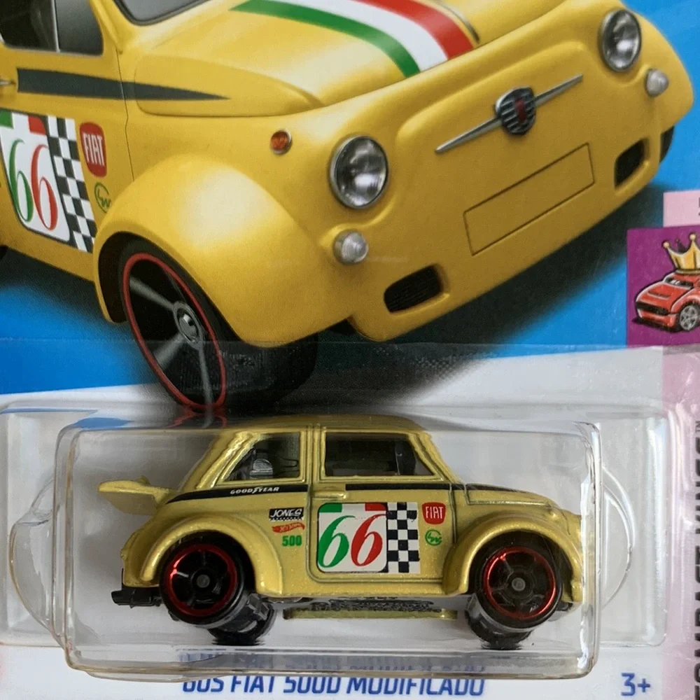 Hot Wheels 1960 Fiat 500D Modificado Hotwheels 1960s Yellow Race Car 2024 🆕